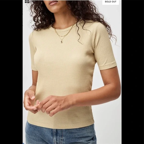 John Elliott Cotton Rib Crop Tee in Utah Size 0 XS - Picture 2 of 8